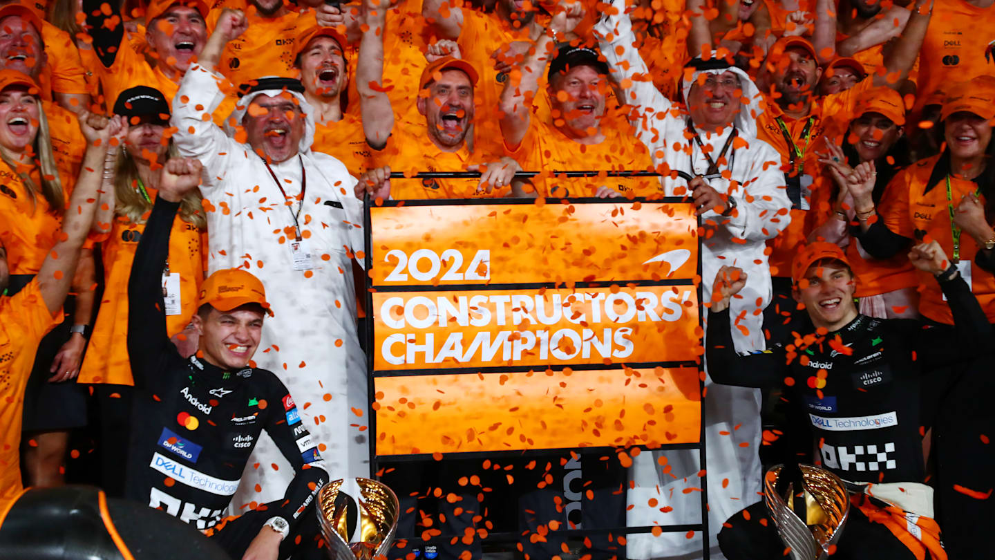 ABU DHABI, UNITED ARAB EMIRATES - DECEMBER 08: Race winner Lando Norris of Great Britain and